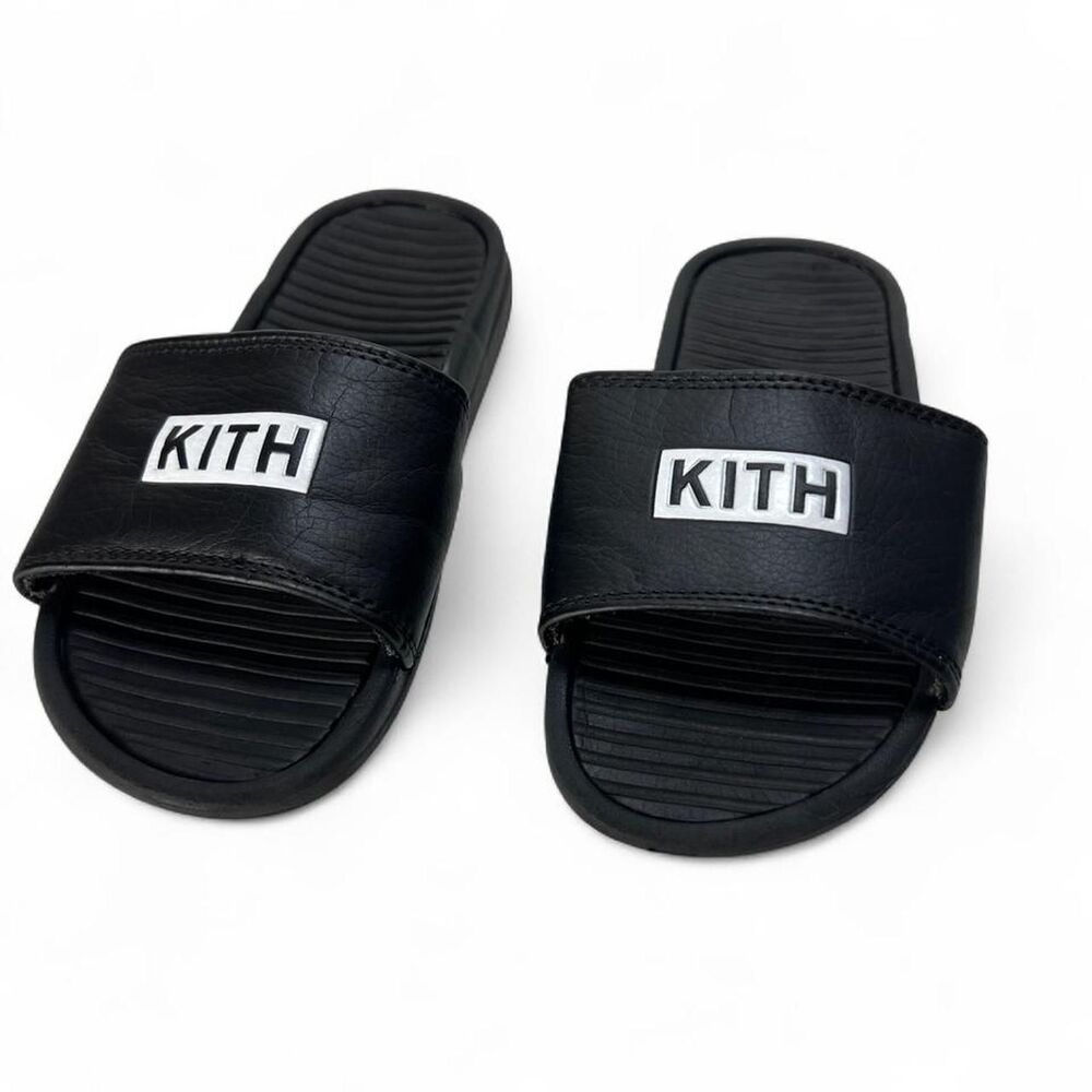 Kith Kids Black Slides